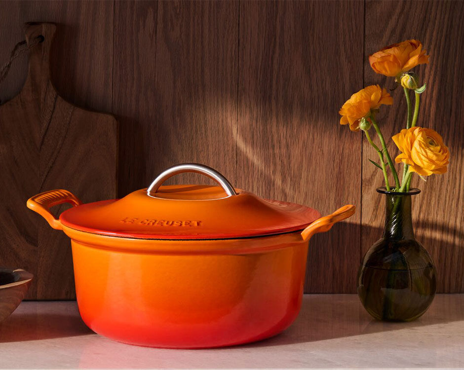 キッチン収納・ラック Le Creuset Cast Iron Pot Stand Orange Le Creuset 5 tier pot stand Orange Display shelf Enamel New