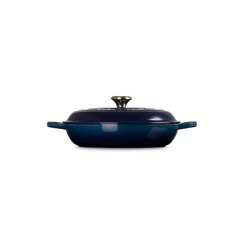 Le Creuset 5 Qt. Signature Enameled Cast Iron Braiser with Gold-Colored Stainless Steel Knob - Thumbnail 2