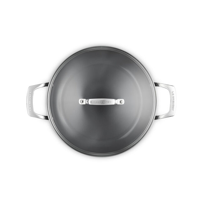 Essential Non-stick Ceramic Shallow Braiser with Glass Lid, view 6