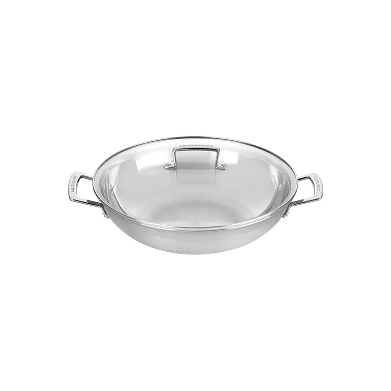 Classic Stainless Steel Wok with Glass Lid | Le Creuset®