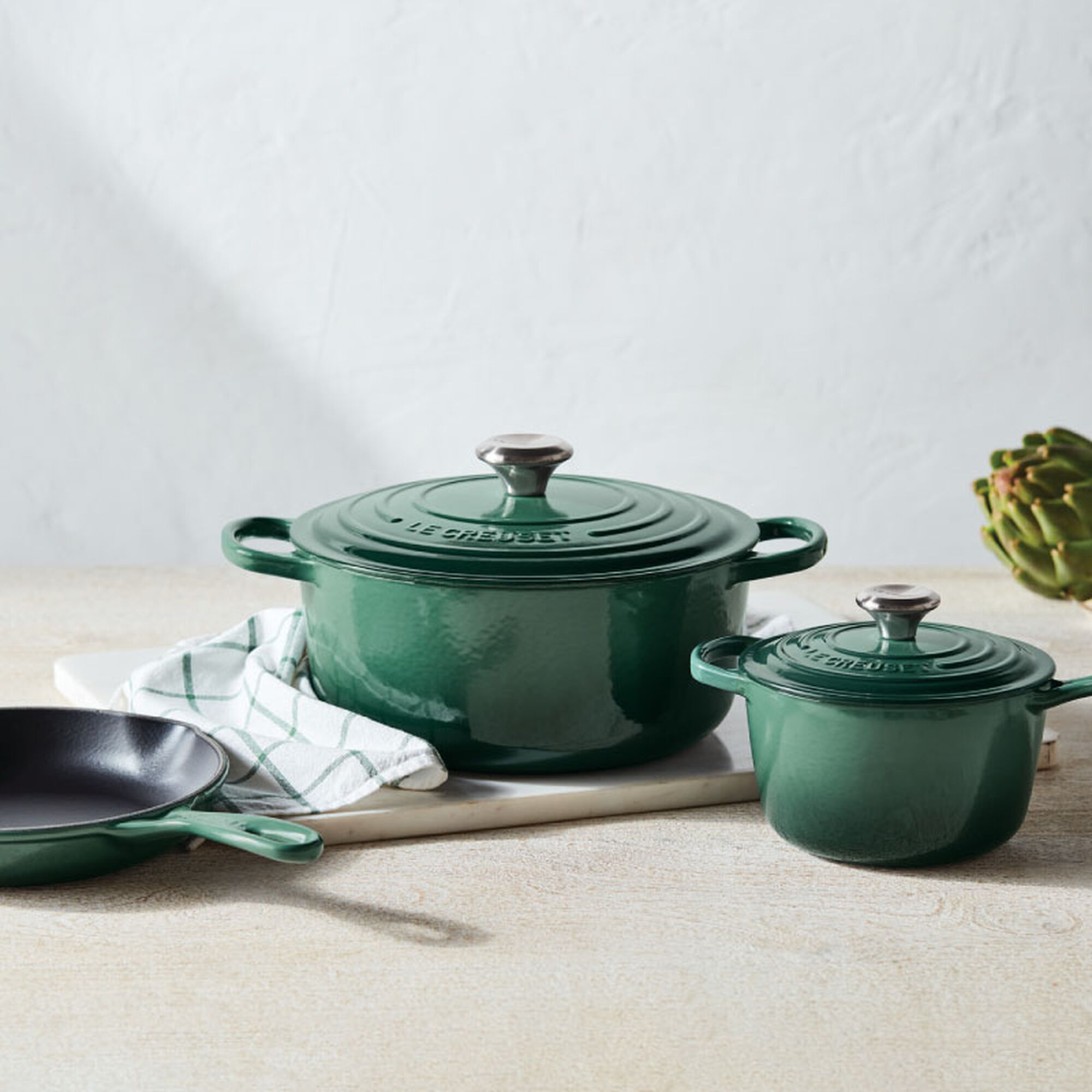 Signature Enameled Cast Iron 5-Piece Cookware Set - Artichaut