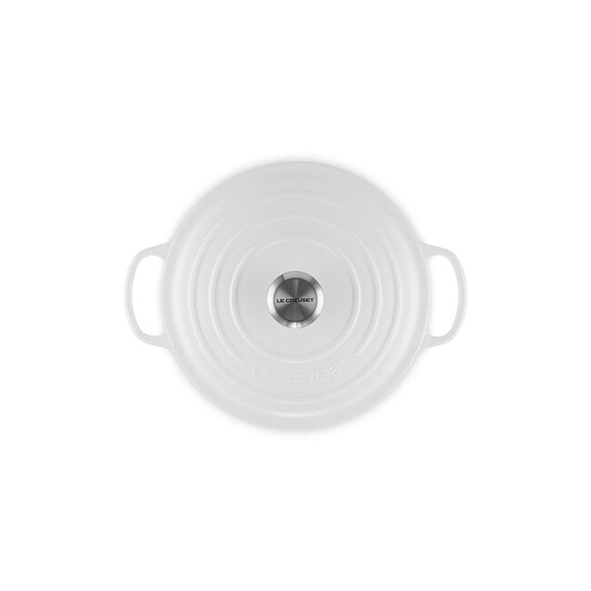 Signature Round Dutch OvenMatte White, view 4
