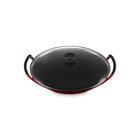 Traditional Cast Iron Wok with Glass Lid