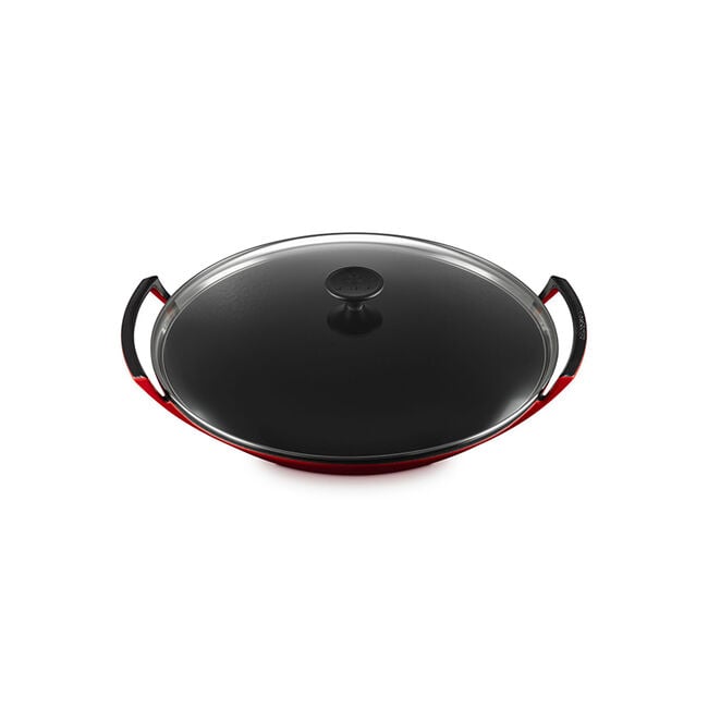 Traditional Cast Iron Wok with Glass Lid, view 2