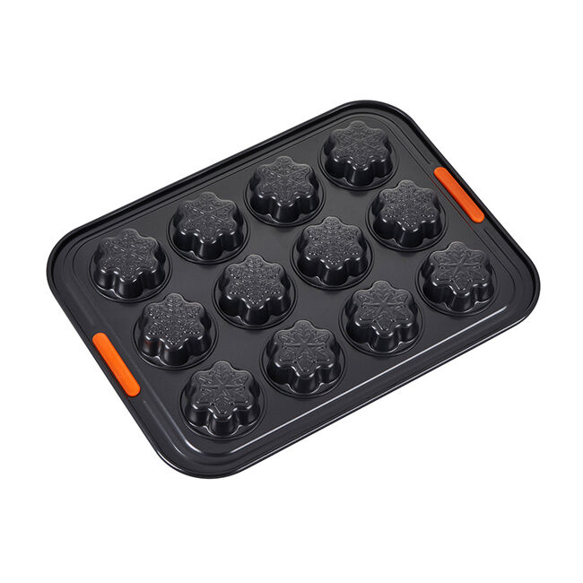 Non-stick Metal Bakeware Snowflake Cakelet Pan, view 3