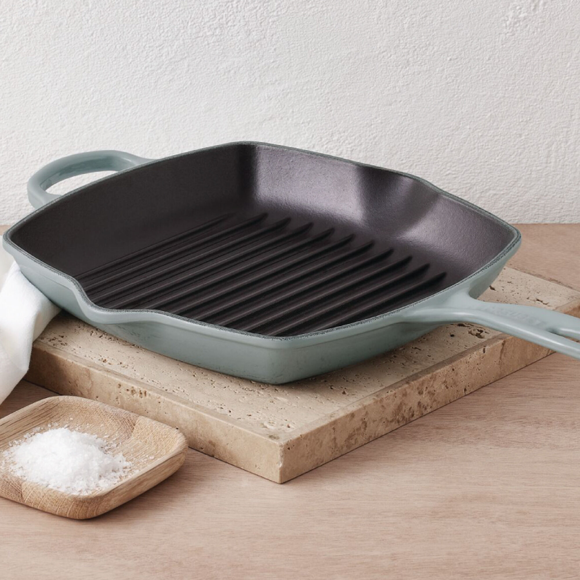 Le Creuset Signature Square Skillet Grill - Sea Salt