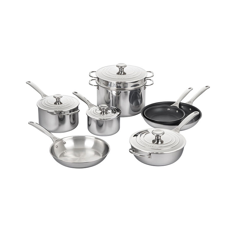 Signature Stainless Steel 12-Piece Cookware Set | Le Creuset®