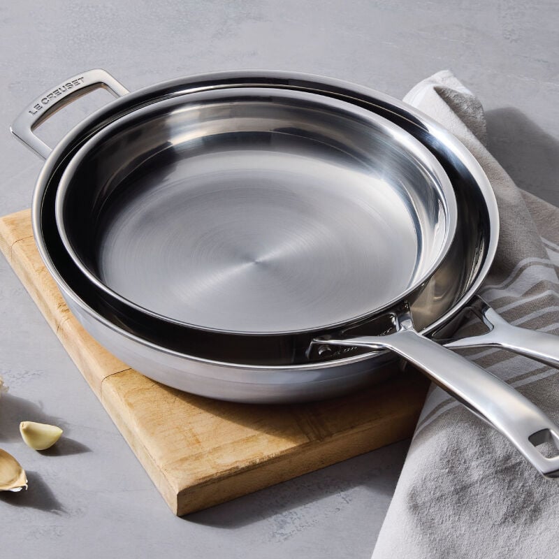 Classic Stainless Steel 2-Piece Frying Pan Set | Le Creuset®