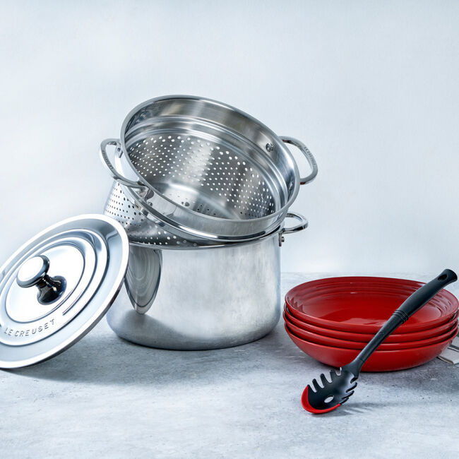 Stainless Steel Stock Pot w/Strainer/Steamer Insert and Lid - 4 Piece Set