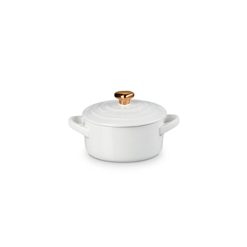 LE CREUSET ホワイト ミニオーバルココット Mini Cocotte with Gold Heart Knob | Le Creuset®