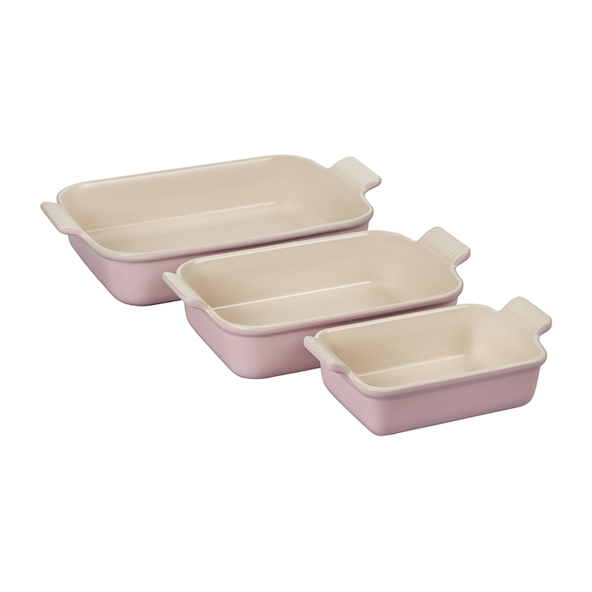 Heritage 3-Piece Rectangular Baking Dish Set - Chiffon Pink
