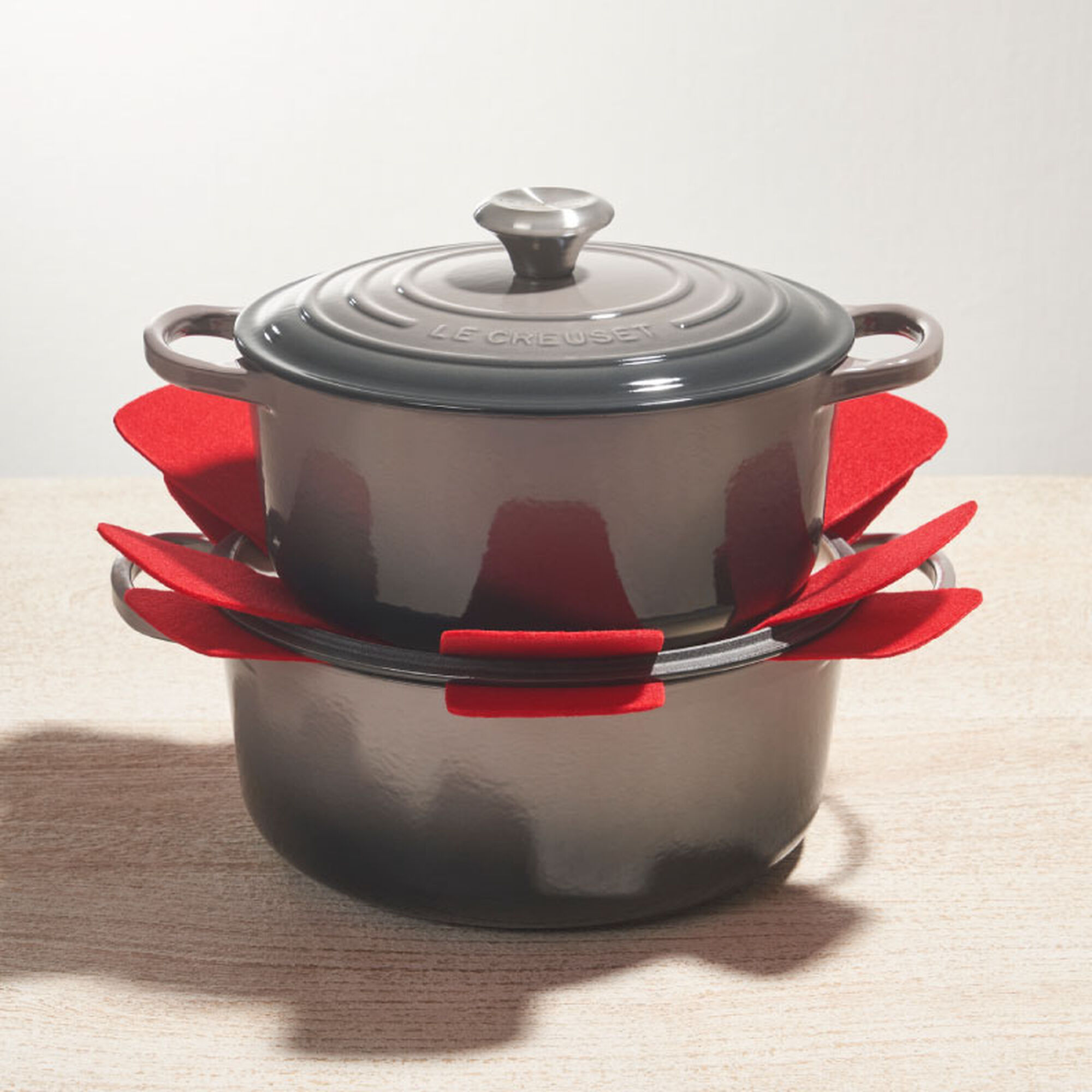 Cookware Protectors, Set of 3 - Cerise