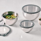 Stainless Steel Mixing Bowls with Glass Lids, Set of 3