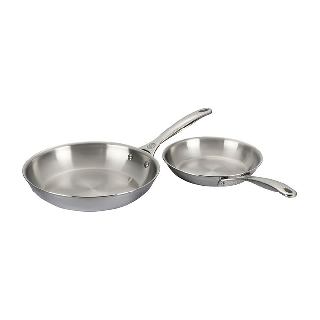 Le Creuset ~ Stainless Steel ~ 6 Piece Set (8 Nonstick Fry Pan, 10 Fry  Pan, 2 qt. Saucepan w/ Lid & 3.5 qt. Nonstick Saucier Pan with Lid), Price  $525.00 in Pittsburgh, PA from Contemporary Concepts