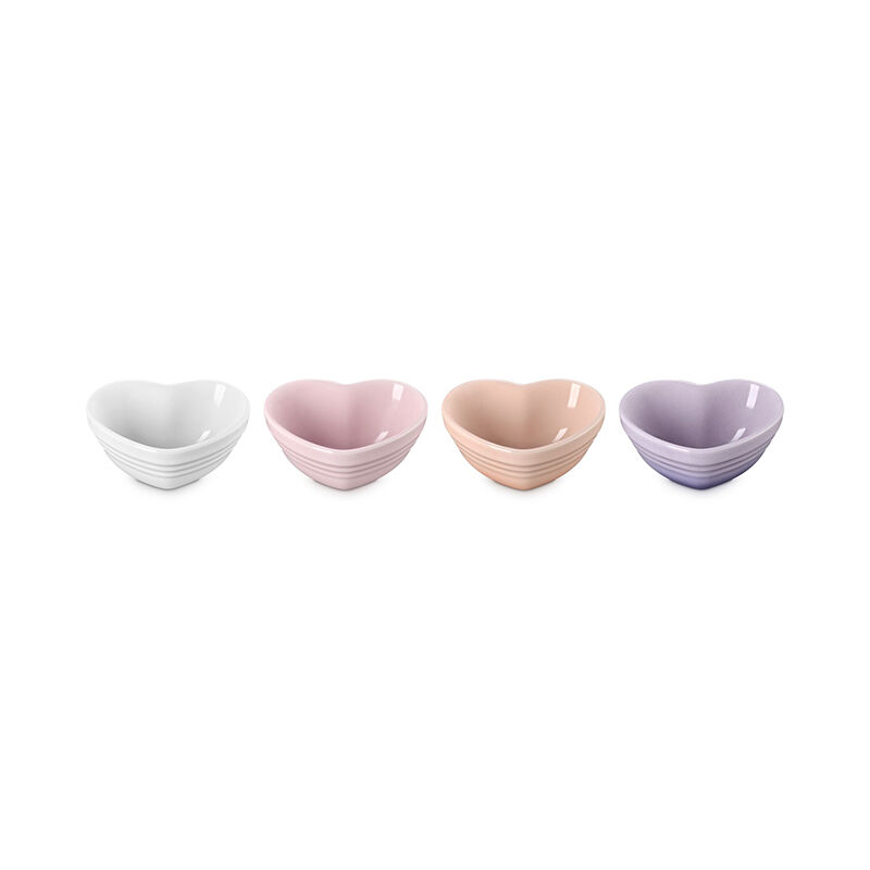 Set of 4 Stoneware Mini Heart Pinch Bowls - Thumbnail 4