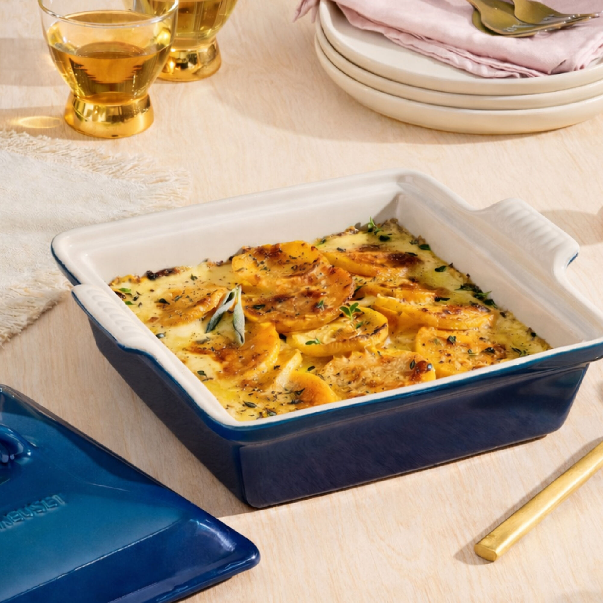 Heritage Shallow Square Casserole - Agave