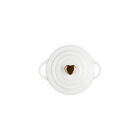 Mini Cocotte with Gold Heart KnobWhite