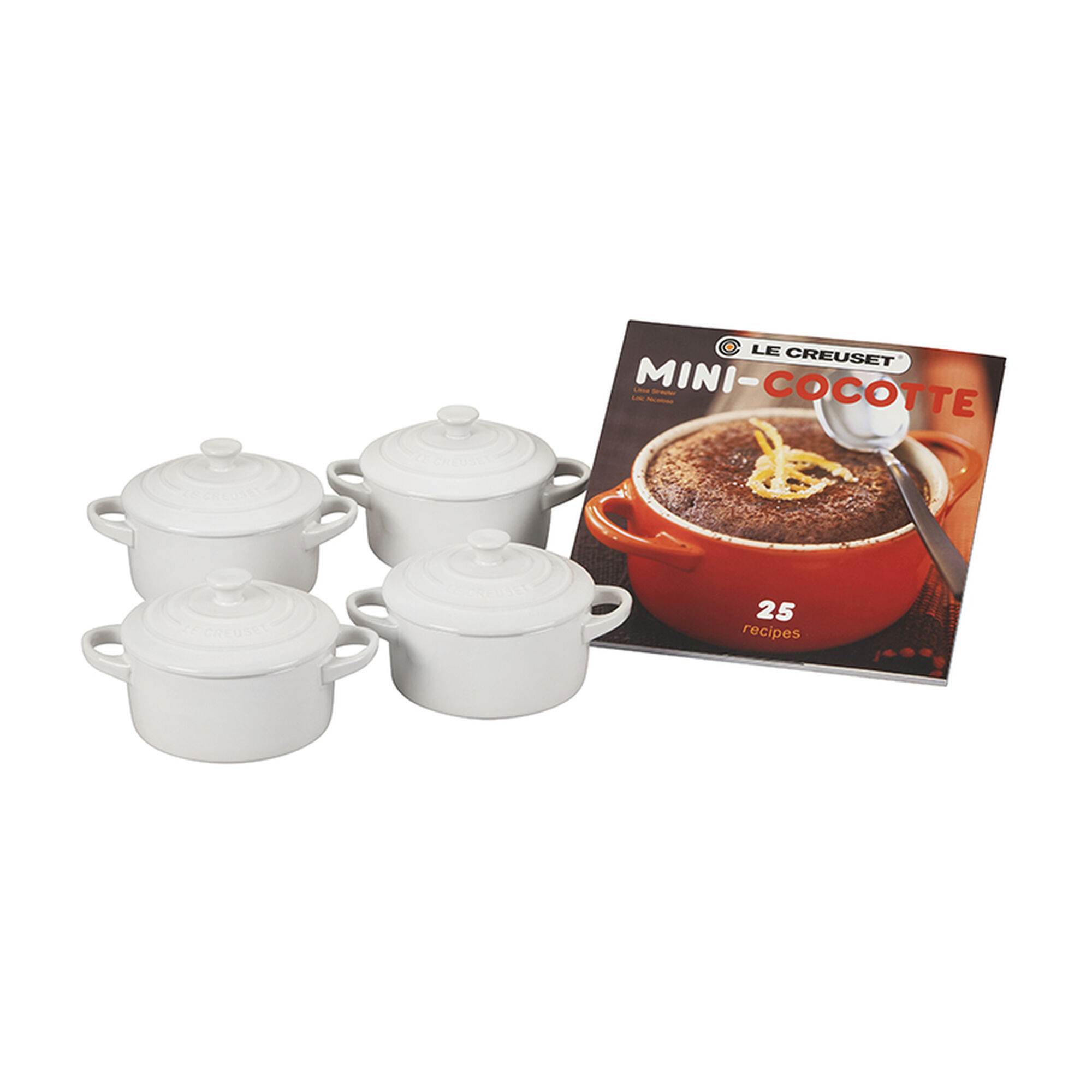 Mini Cocottes Set with Cookbook - White