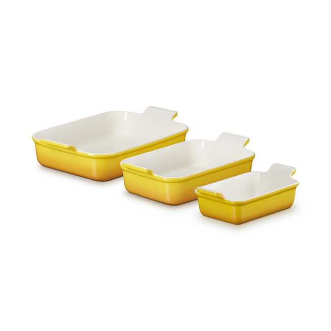 Heritage 3-Piece Rectangular Baking Dish SetNectar, view 1