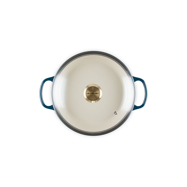 Enameled Cast Iron Signature Round Braiser with Glass LidAgave, view 5