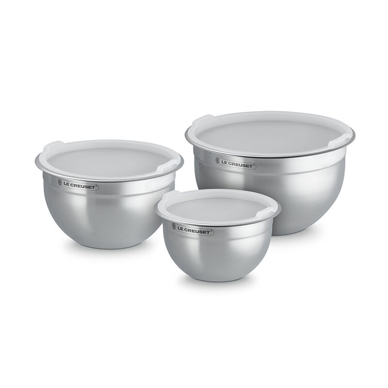 Stainless Steel Mixing Bowls with Lids, Set of 3 | Le Creuset®