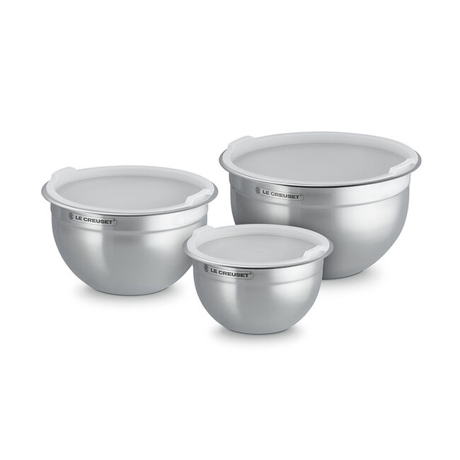 Stainless Steel Mixing Bowls with Lids, Set of 3, view 5
