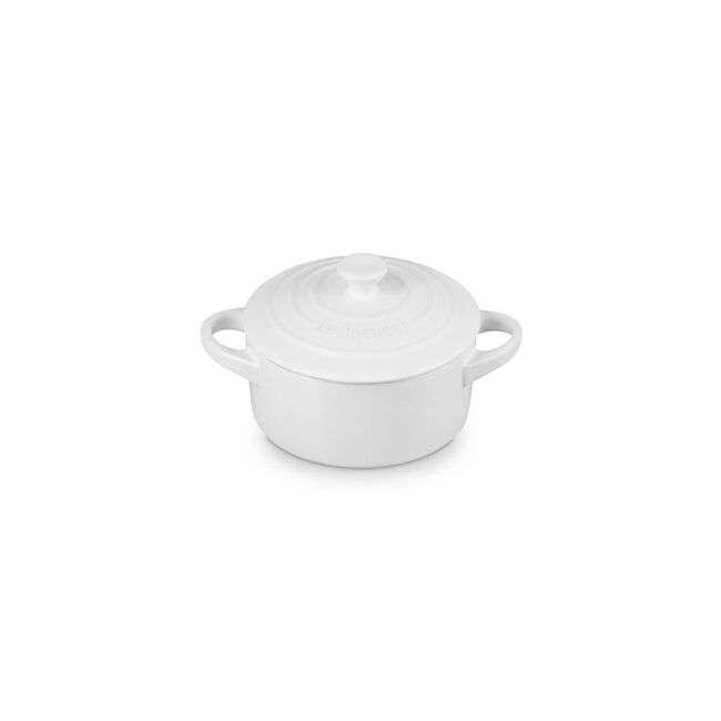 Mini Round CocotteMatte White, view 2