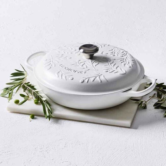 Le Creuset Enameled Cast Iron Olive Branch Braiser, 3 1/2-Qt.