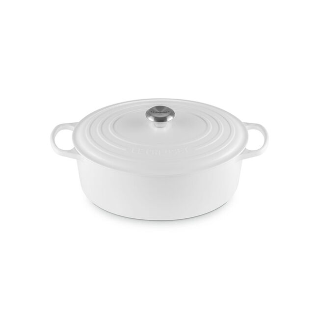 Signature Oval Dutch OvenMatte White, view 1