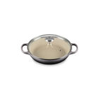 Enameled Cast Iron Signature Round Braiser with Glass LidOyster