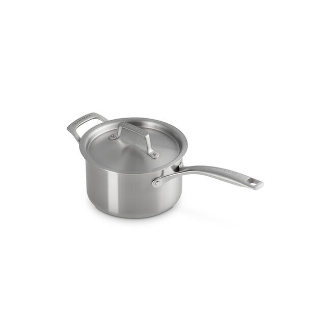 Essential Stainless Steel Saucepan with Lid, view 2
