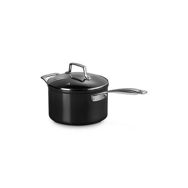 Essential Non-stick Ceramic Saucepan with Glass Lid, view 2