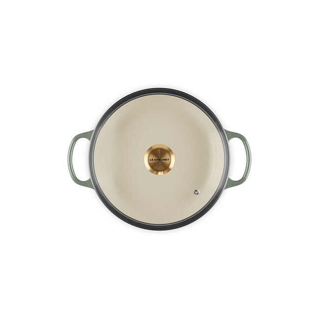 Enameled Cast Iron Signature Round Braiser with Glass LidThyme, view 5