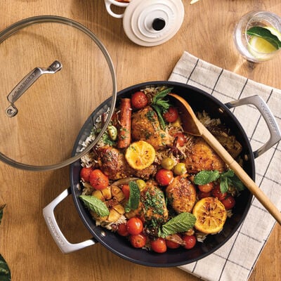 Essential Non-stick Ceramic Shallow Braiser with Glass Lid Essential Non-stick Ceramic Shallow Braiser with Glass Lid