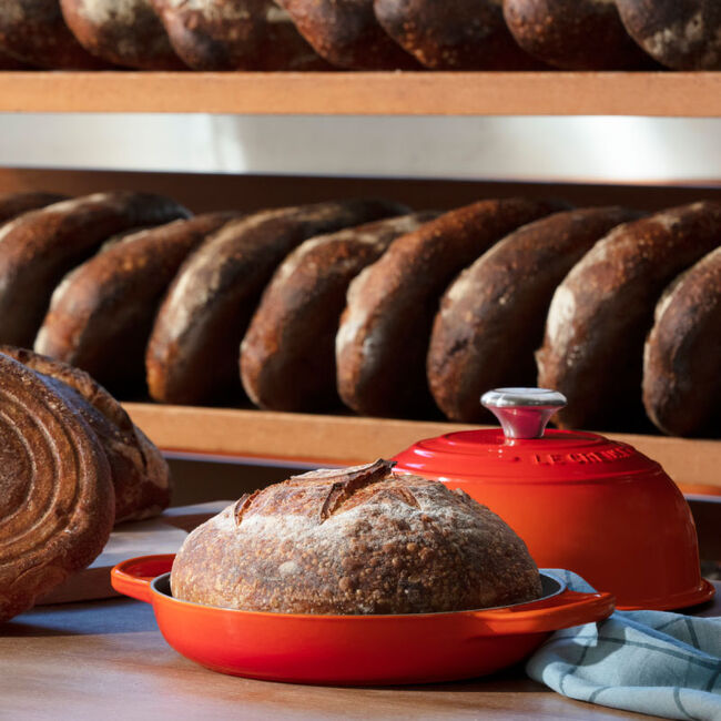 Lava Cast Iron Artisan Bread Baker, Enameled Cast Iron Bread Oven, Rectangle Loaf Pan, Sourdough, Italian, French Bread Baking Pan, Bread Kit with Lid