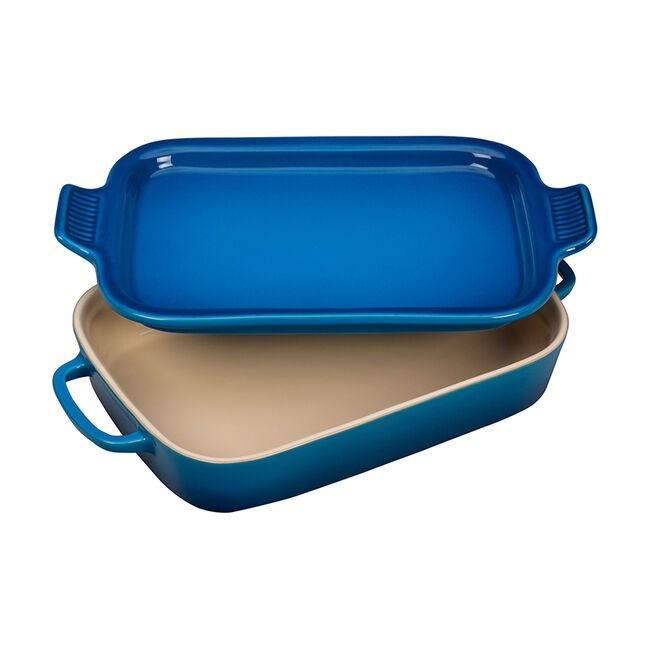 Rectangular Dish with Platter Lid - Blue