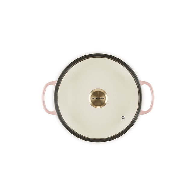 Enameled Cast Iron Signature Round Braiser with Glass LidPeche, view 5