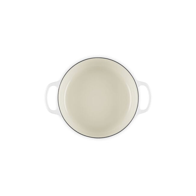 Signature Wide Round OvenMatte White, view 4