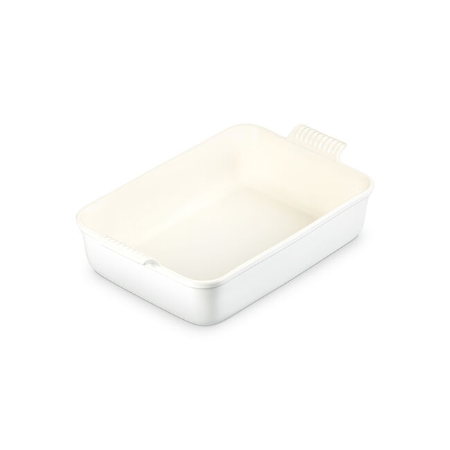 Heritage Deep Rectangular Lasagna DishMatte White, view 2