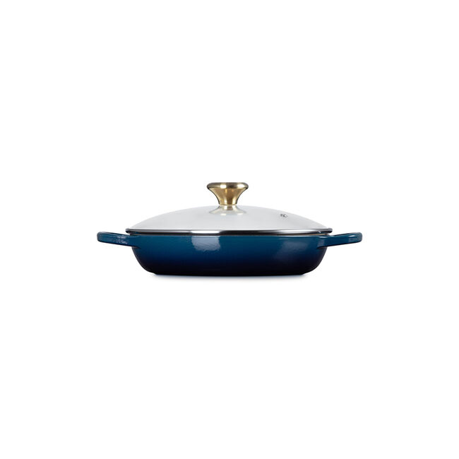 Enameled Cast Iron Signature Round Braiser with Glass LidAgave, view 3
