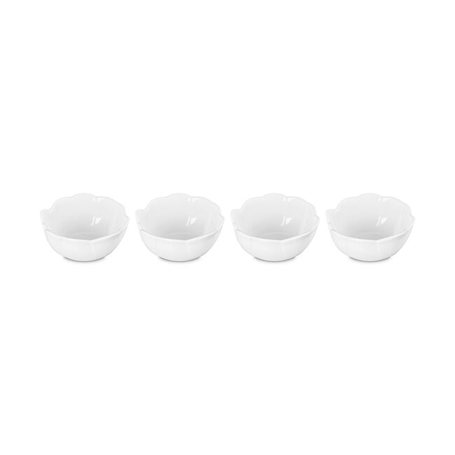 Petal Mini Bowls, Set of 4White, view 3