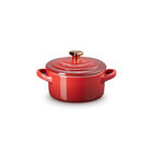 Mini Cocotte with Gold Heart KnobCerise