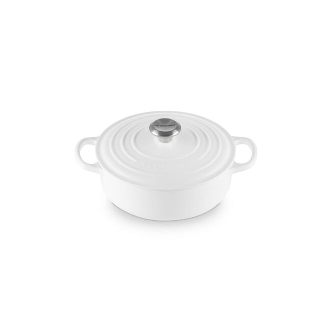 Signature Wide Round OvenMatte White, view 1