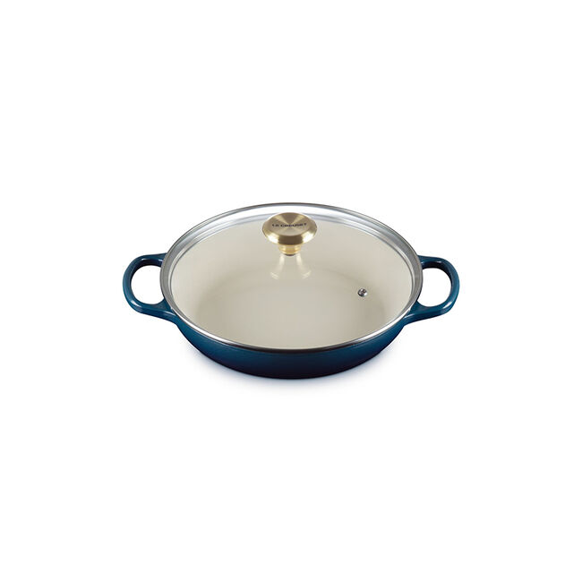 Enameled Cast Iron Signature Round Braiser with Glass LidAgave, view 2