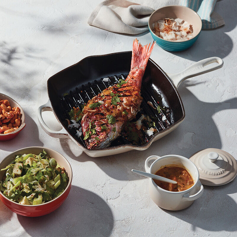 le creuset signature square skillet grill