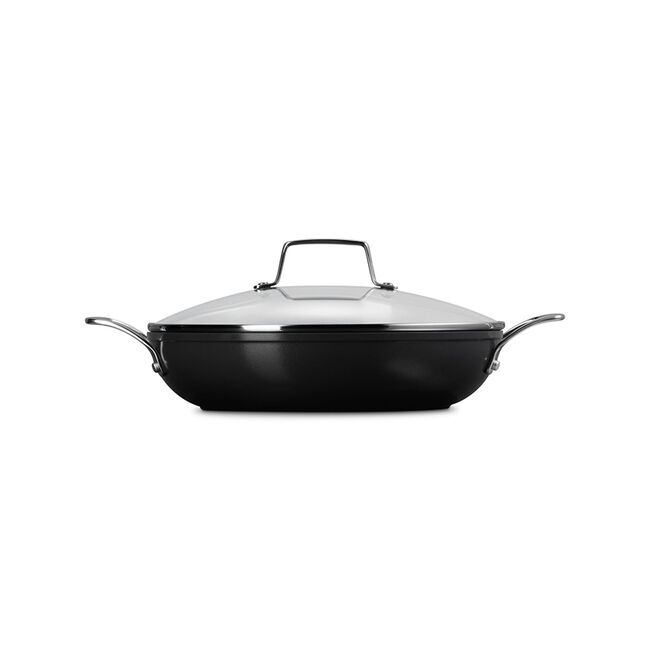 Essential Non-stick Ceramic Shallow Braiser with Glass Lid, view 8