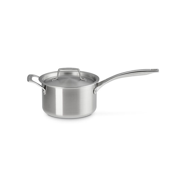 Essential Stainless Steel Saucepan with Lid, view 3