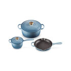 Signature Enameled Cast Iron 5-Piece Cookware SetChambray