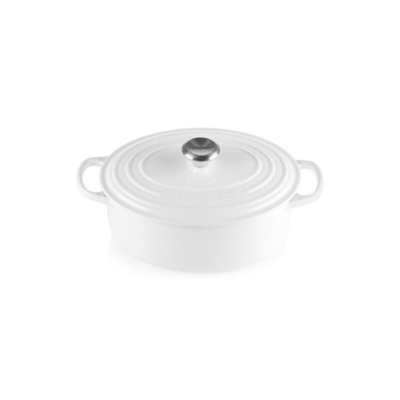 LE CREUSET ホワイト オーバル両手鍋 23 LE CREUSET (ルクルーゼ) 両手鍋 ホワイト 26cm ココット・オーバル
