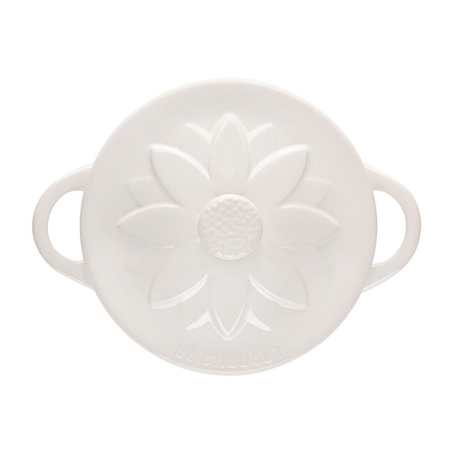 Mini Cocotte with Flower LidWhite, view 2